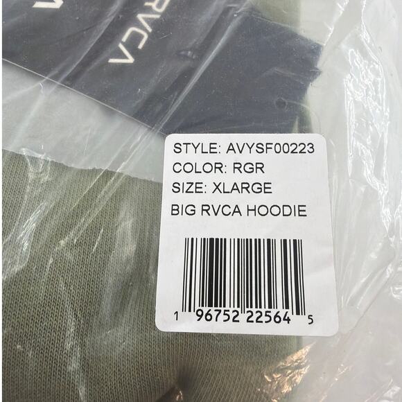 RVCA Men's Ranger Green Big Hoodie Size XL - Picture 3 of 10